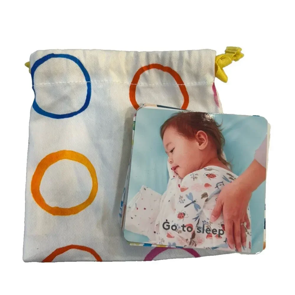 Lovevery Educational Routine Flashcards w/Drawstring Bag Helper Play Kit EUC